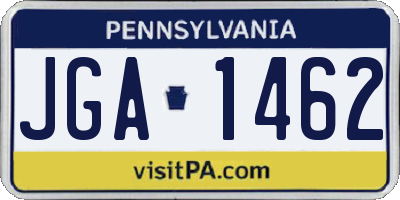 PA license plate JGA1462