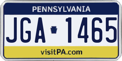 PA license plate JGA1465