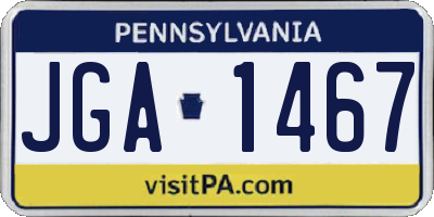 PA license plate JGA1467