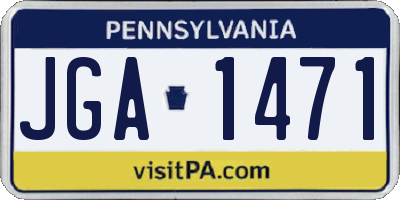PA license plate JGA1471