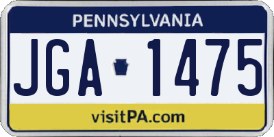 PA license plate JGA1475