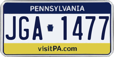 PA license plate JGA1477