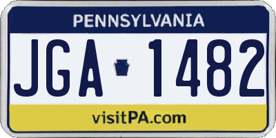 PA license plate JGA1482