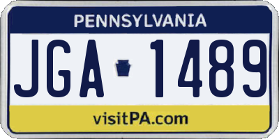 PA license plate JGA1489
