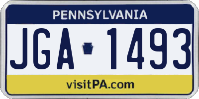 PA license plate JGA1493