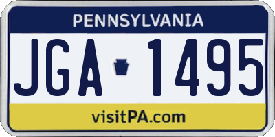 PA license plate JGA1495
