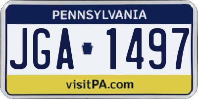 PA license plate JGA1497