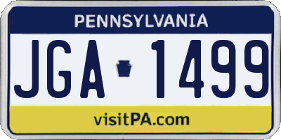 PA license plate JGA1499