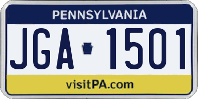 PA license plate JGA1501