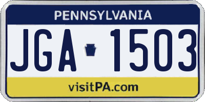 PA license plate JGA1503