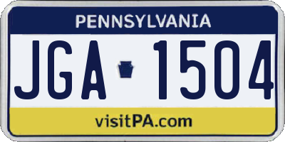 PA license plate JGA1504
