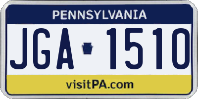 PA license plate JGA1510