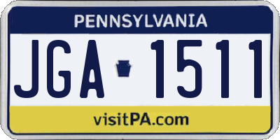 PA license plate JGA1511