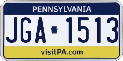 PA license plate JGA1513