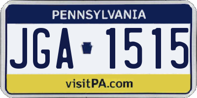 PA license plate JGA1515