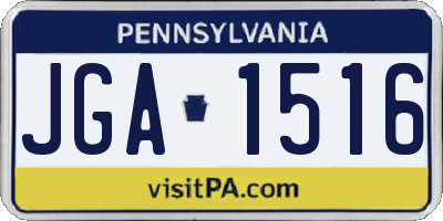 PA license plate JGA1516