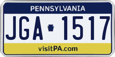 PA license plate JGA1517