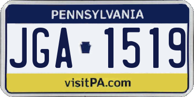 PA license plate JGA1519