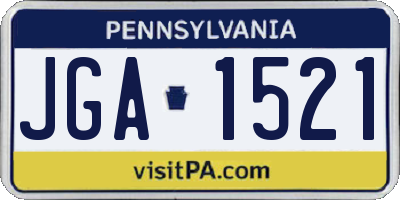 PA license plate JGA1521