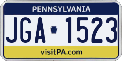 PA license plate JGA1523