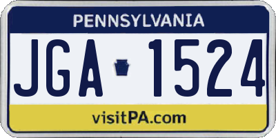 PA license plate JGA1524