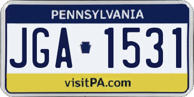 PA license plate JGA1531