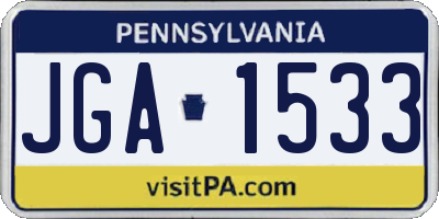 PA license plate JGA1533