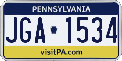 PA license plate JGA1534