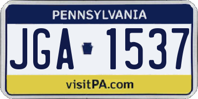 PA license plate JGA1537