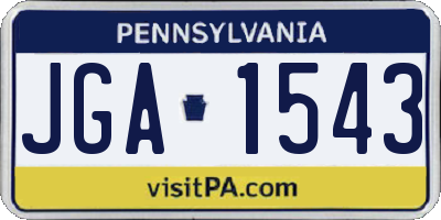 PA license plate JGA1543