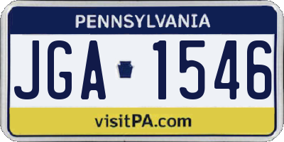 PA license plate JGA1546
