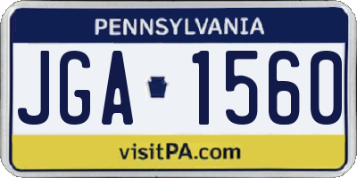 PA license plate JGA1560