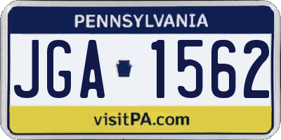 PA license plate JGA1562