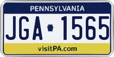 PA license plate JGA1565