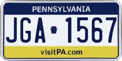 PA license plate JGA1567