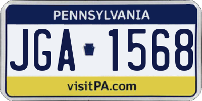 PA license plate JGA1568