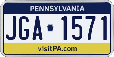 PA license plate JGA1571