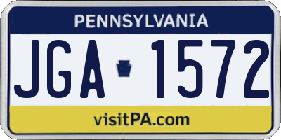 PA license plate JGA1572