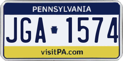PA license plate JGA1574
