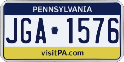 PA license plate JGA1576