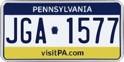PA license plate JGA1577