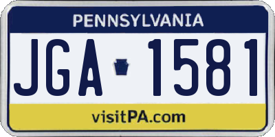 PA license plate JGA1581