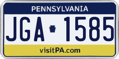 PA license plate JGA1585