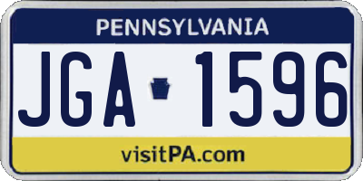 PA license plate JGA1596