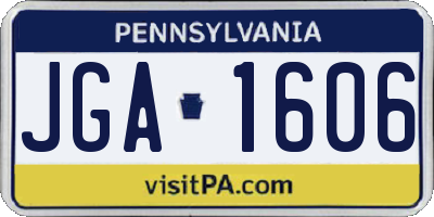 PA license plate JGA1606