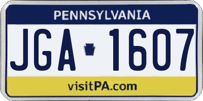 PA license plate JGA1607