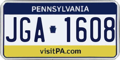 PA license plate JGA1608