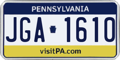 PA license plate JGA1610