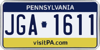 PA license plate JGA1611