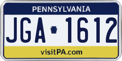 PA license plate JGA1612